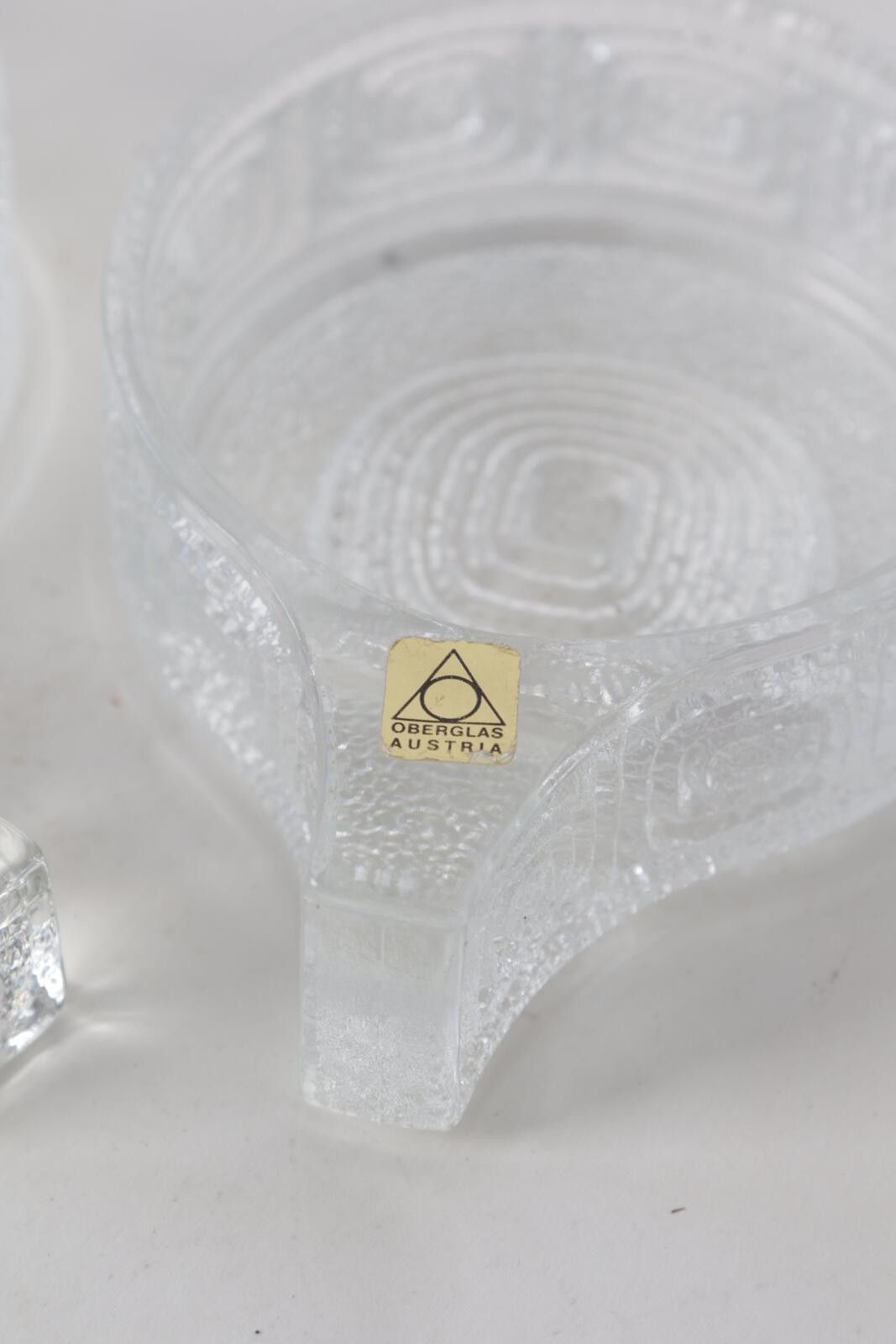 Other 70's Oberglas Austrian Mid Century Modern Crystal Trey Size ONE SIZE - 3 Thumbnail