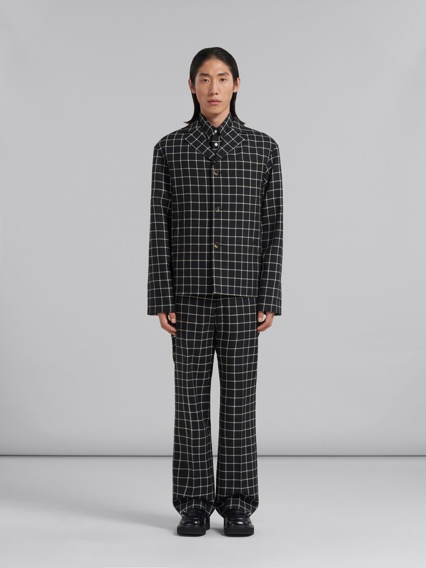 Marni o1w1db10824 Checked Jacket in Black White Size US L / EU 52-54 / 3 - 2 Thumbnail