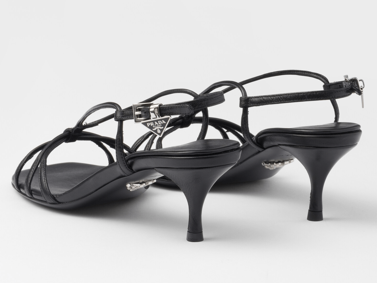 Prada Prada Capretto Strappy 55mm Leather Sandal Kitten Heel 38 Size US 8 / IT 38 - 17 Thumbnail