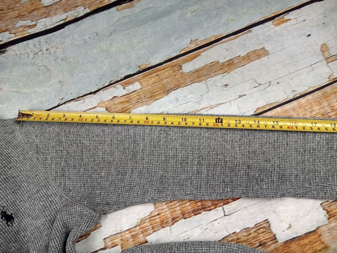 Polo Ralph Lauren Polo Ralph Lauren Waffle Knit Thermal Long Sleeve Shirt Grey Size US L / EU 52-54 / 3 - 8 Thumbnail