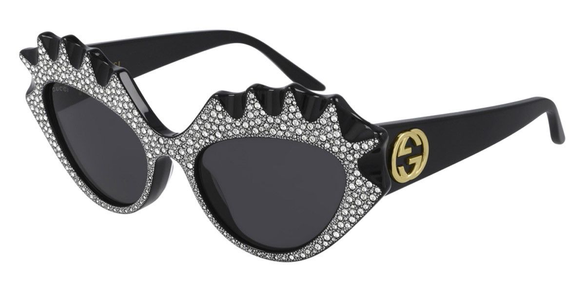 Designer × Gucci × Swarovski Gucci Cat Eye Swarovski Diamond Studded Designer Sunglasses Size ONE SIZE - 12 Thumbnail