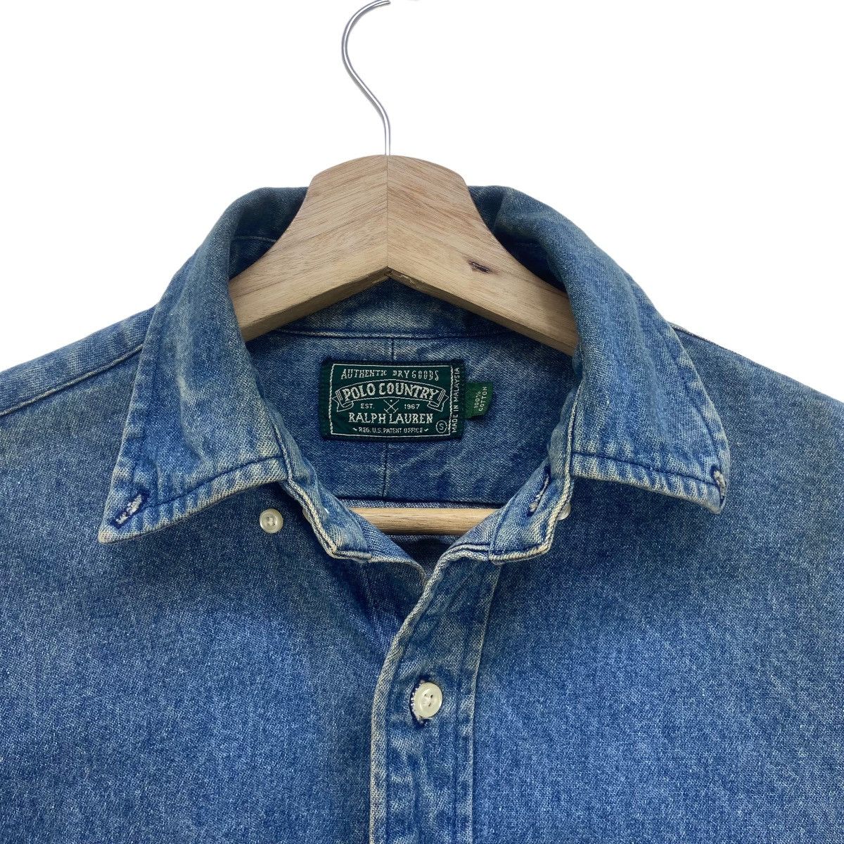 Polo Ralph Lauren × Ralph Lauren × Vintage Vintage Polo Country Ralph Lauren Reg US Pattern Denim Shirt Size US S / EU 44-46 / 1 - 20 Thumbnail