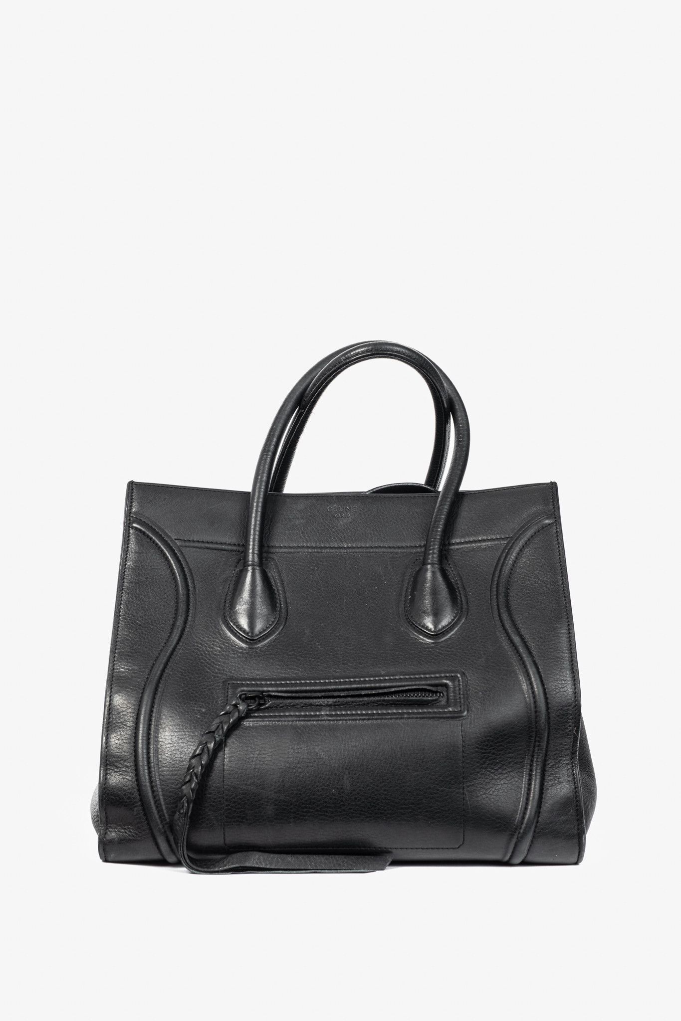 Celine Celine Medium Phantom Luggage Black Leather Tote Size ONE SIZE - 12 Thumbnail