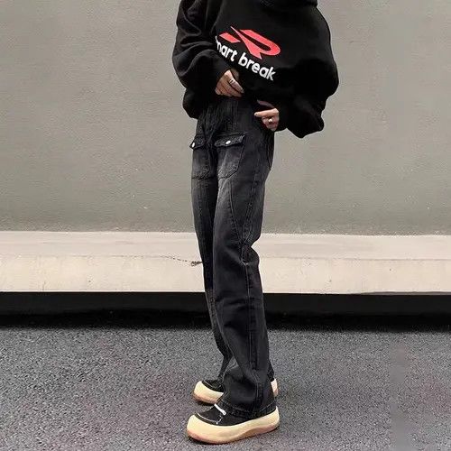 Japanese Brand Takako x Emiko Washed Black Distressed Loose Hip Hop Jeans Size US 34 / EU 50 - 8 Thumbnail