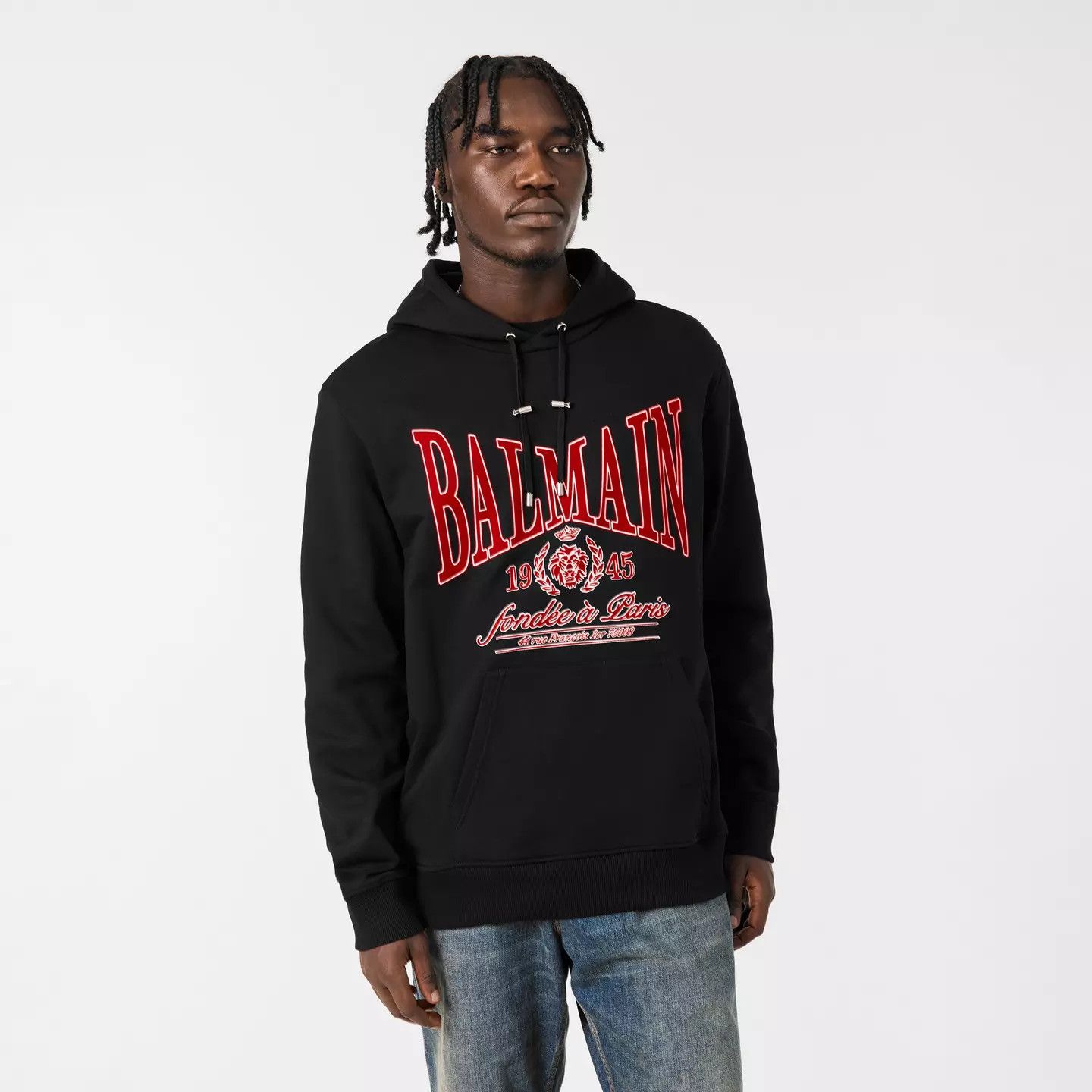 Balmain o1g2r1mq0426 Pull Over Hoodie in Black Size US L / EU 52-54 / 3 - 3 Thumbnail