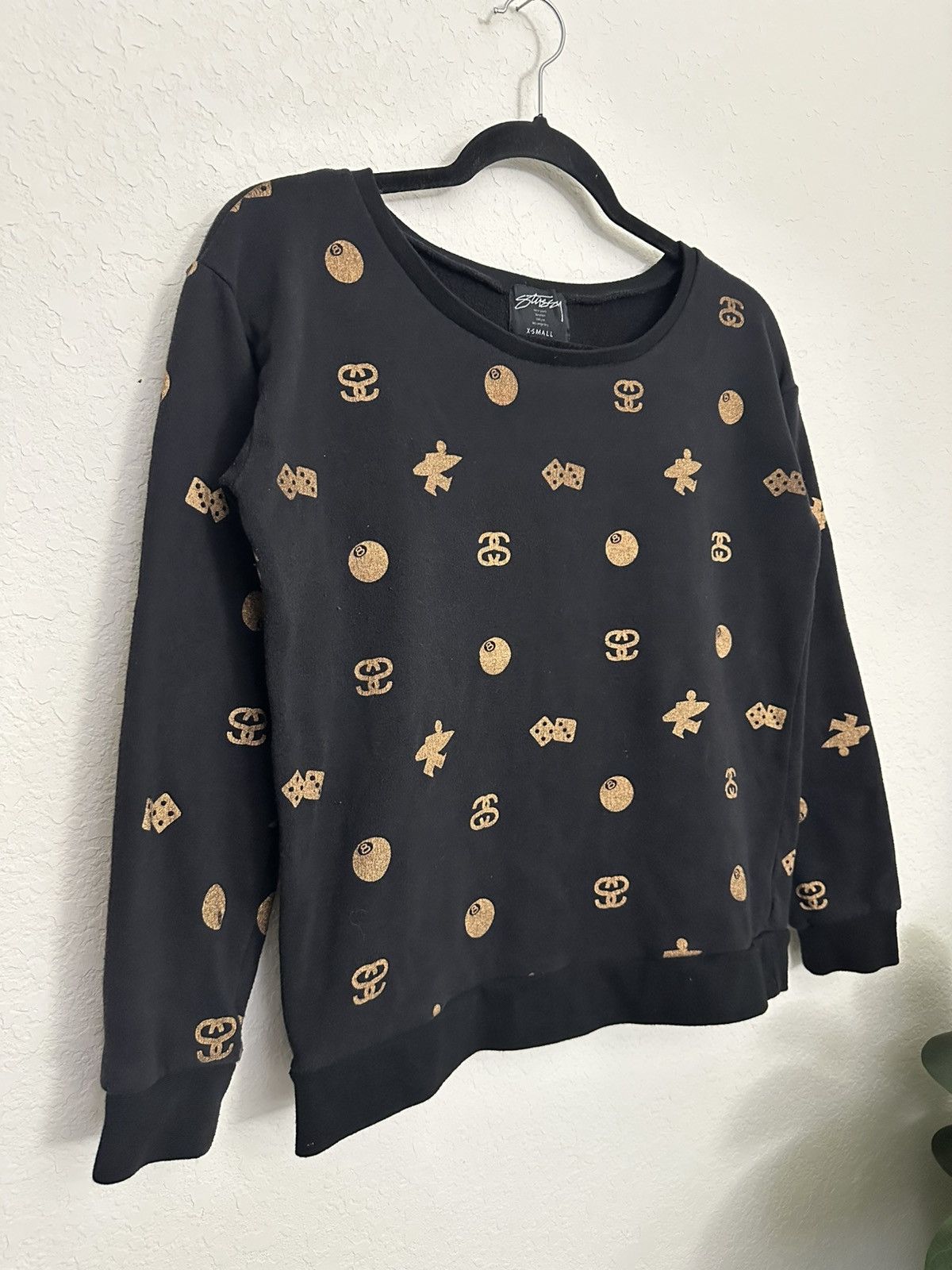 Stussy × Vintage Vintage 90s Stussy Streetwear AOP Sweatshirt Women’s XS Size XS / US 0-2 / IT 36-38 - 3 Thumbnail