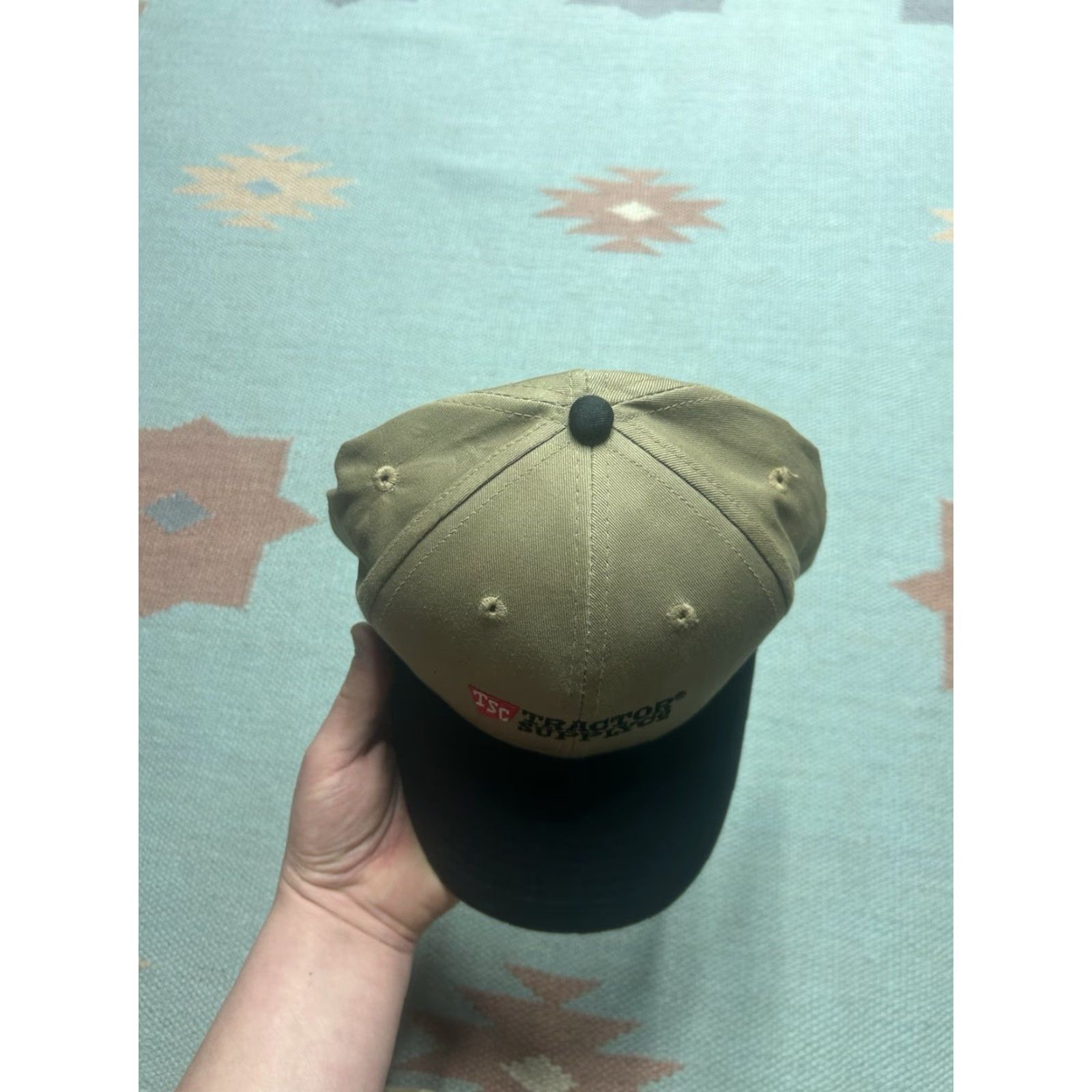 Vintage Tractor Supply Co Snapback Hat Cap Embroidered Logo Farm Adjustable Tan Black Mens Snapback Hat Size ONE SIZE - 3 Thumbnail