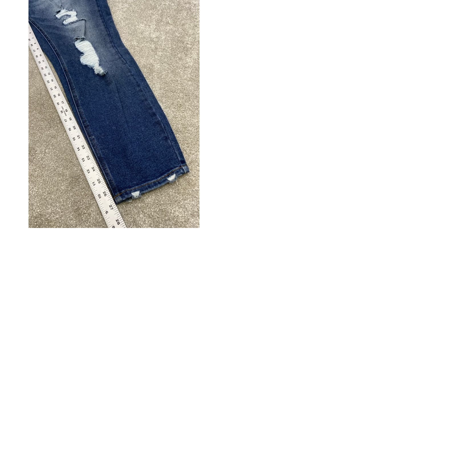 Vintage NWT Vanilla Star Jeans Women's Size 20 Blue Denim Stretch Skinny Distressed NEW Size 42" / US 20 - 9 Thumbnail