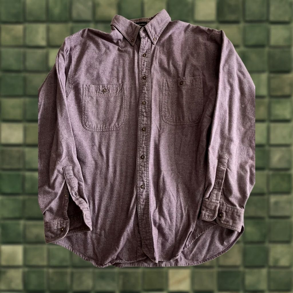 Eddie Bauer VINTAGE Eddie Bauer Shirt Mens Large Maroon Red Sonoma Heathers Button Down 90s Size US L / EU 52-54 / 3 - 1 Thumbnail