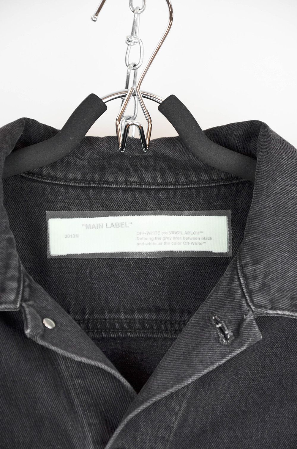 Off-White × Virgil Abloh Off-White Fire Line Do Not Cross Denim Jacket – L Size US L / EU 52-54 / 3 - 8 Thumbnail