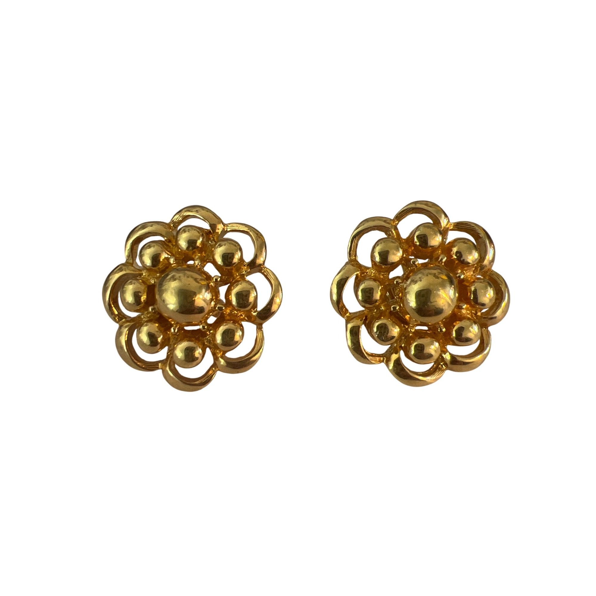 Other Vintage Sarah Coventry Gold Tone Clip On Flower Earrings Ope Size ONE SIZE - 1 Thumbnail