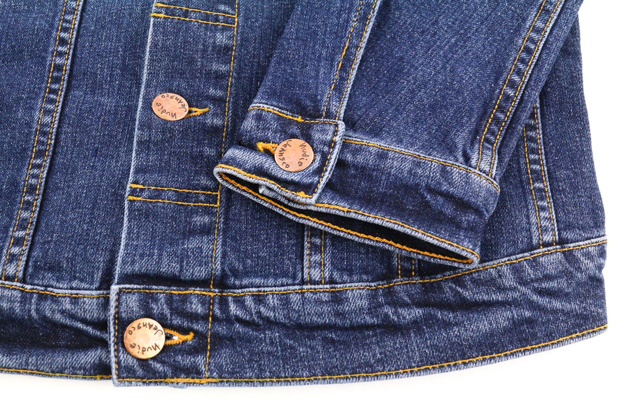 Nudie Jeans PERRY XS Excellent Blue Washed Logo Denim Jacket 81952 Size US XS / EU 42 / 0 - 5 Thumbnail