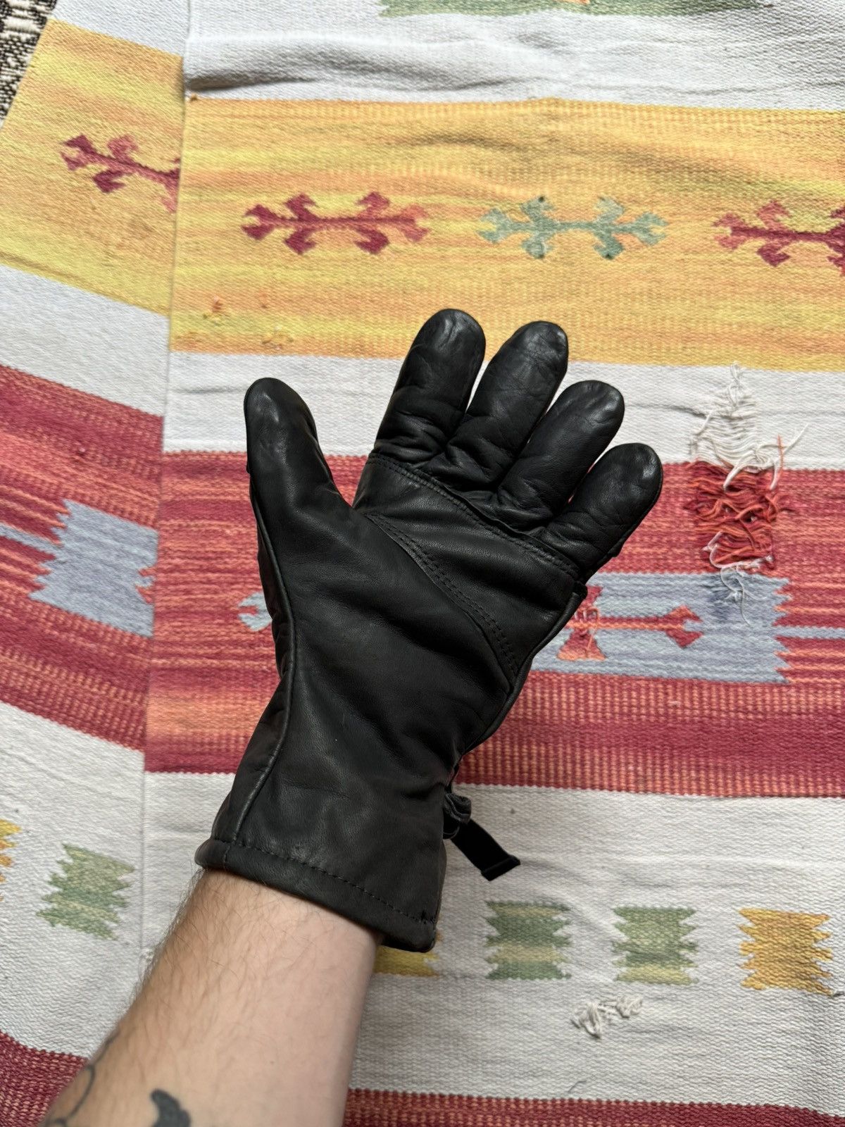 Genuine Leather Vintage Intermediate Cold / Wet US Army Leather Gloves Size ONE SIZE - 2 Thumbnail
