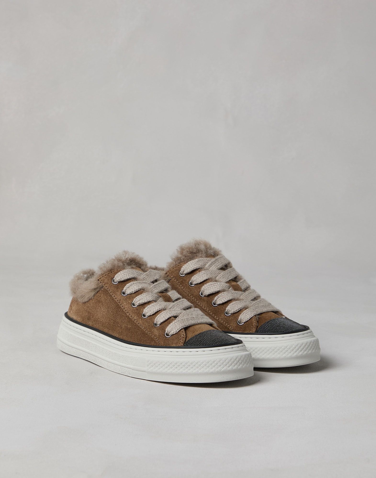 Brunello Cucinelli o1la1rc1a1025 Suede Sneakers in Brown Size US 11 / IT 41 - 1 Thumbnail