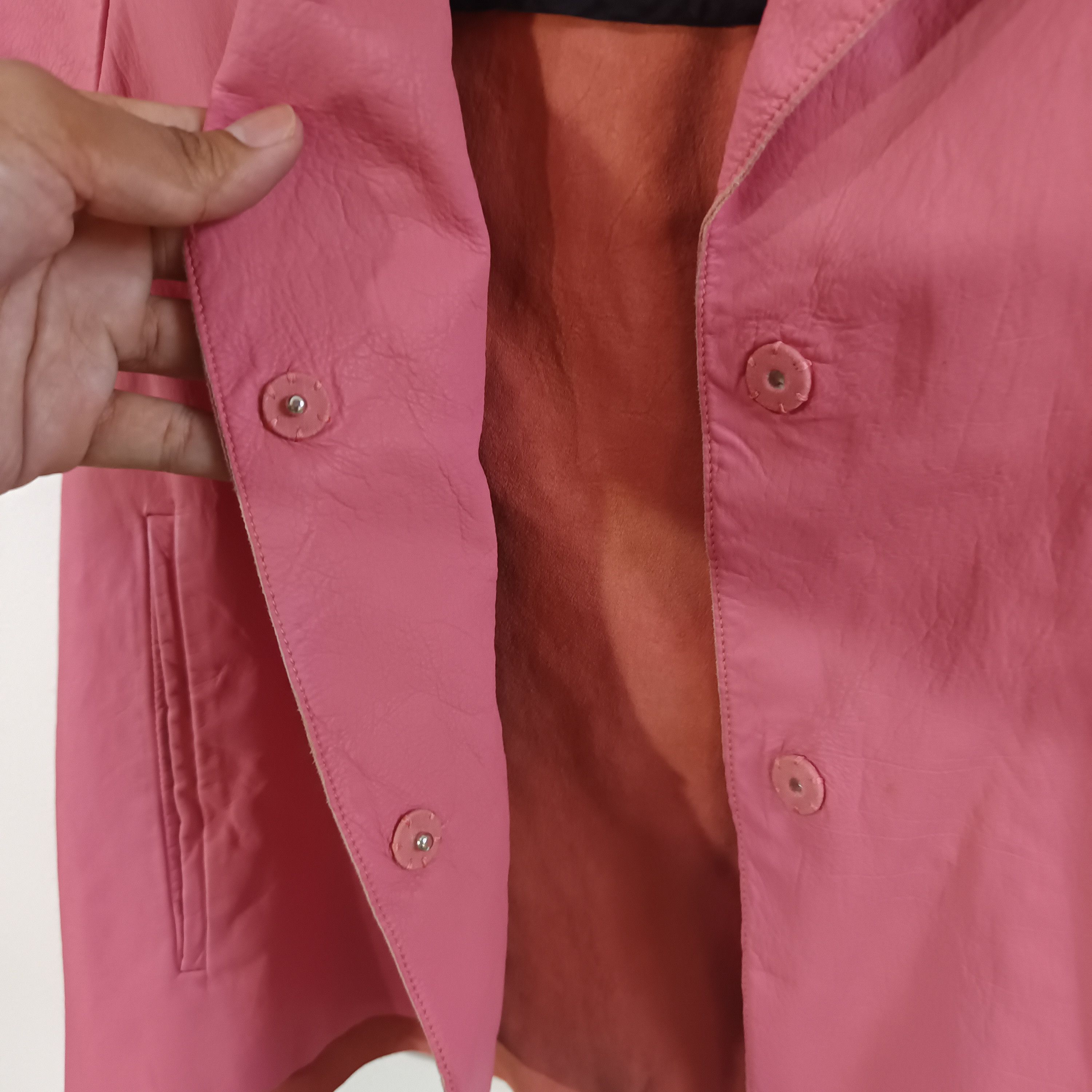 Marni Marni Pink Short Sleeve Leather Blazer Size M / US 6-8 / IT 42-44 - 4 Thumbnail
