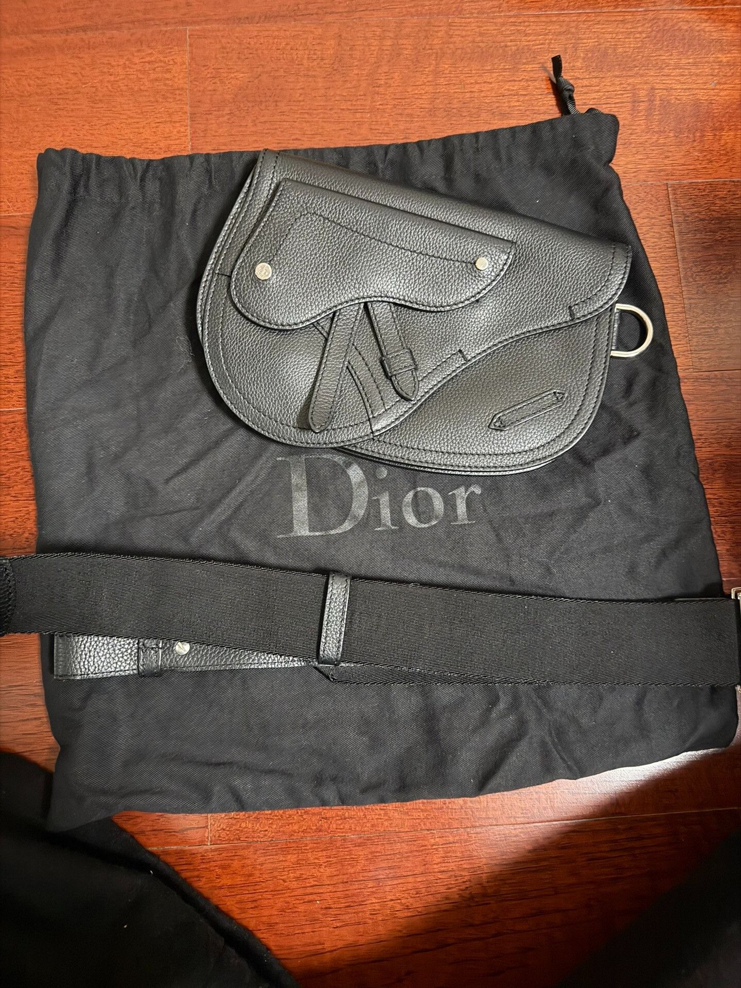 Dior Dior Black Saddle Leather Bag Size ONE SIZE - 1 Thumbnail