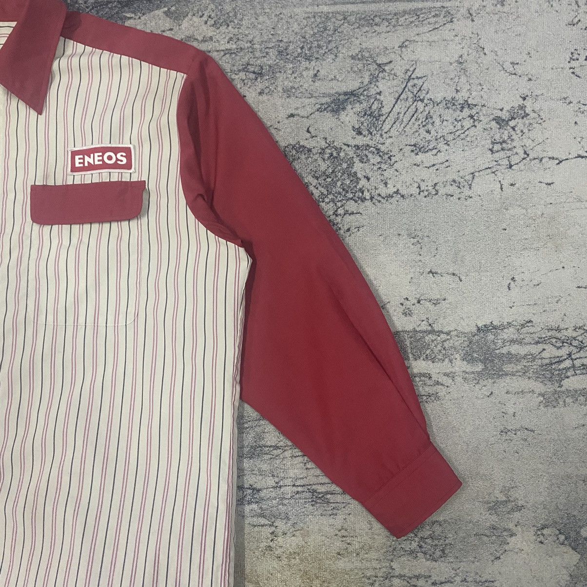 Japanese Brand × Vintage Gcw23🔥Vintage Eneos Racing Stripes Button Up Worker Size US XL / EU 56 / 4 - 3 Thumbnail