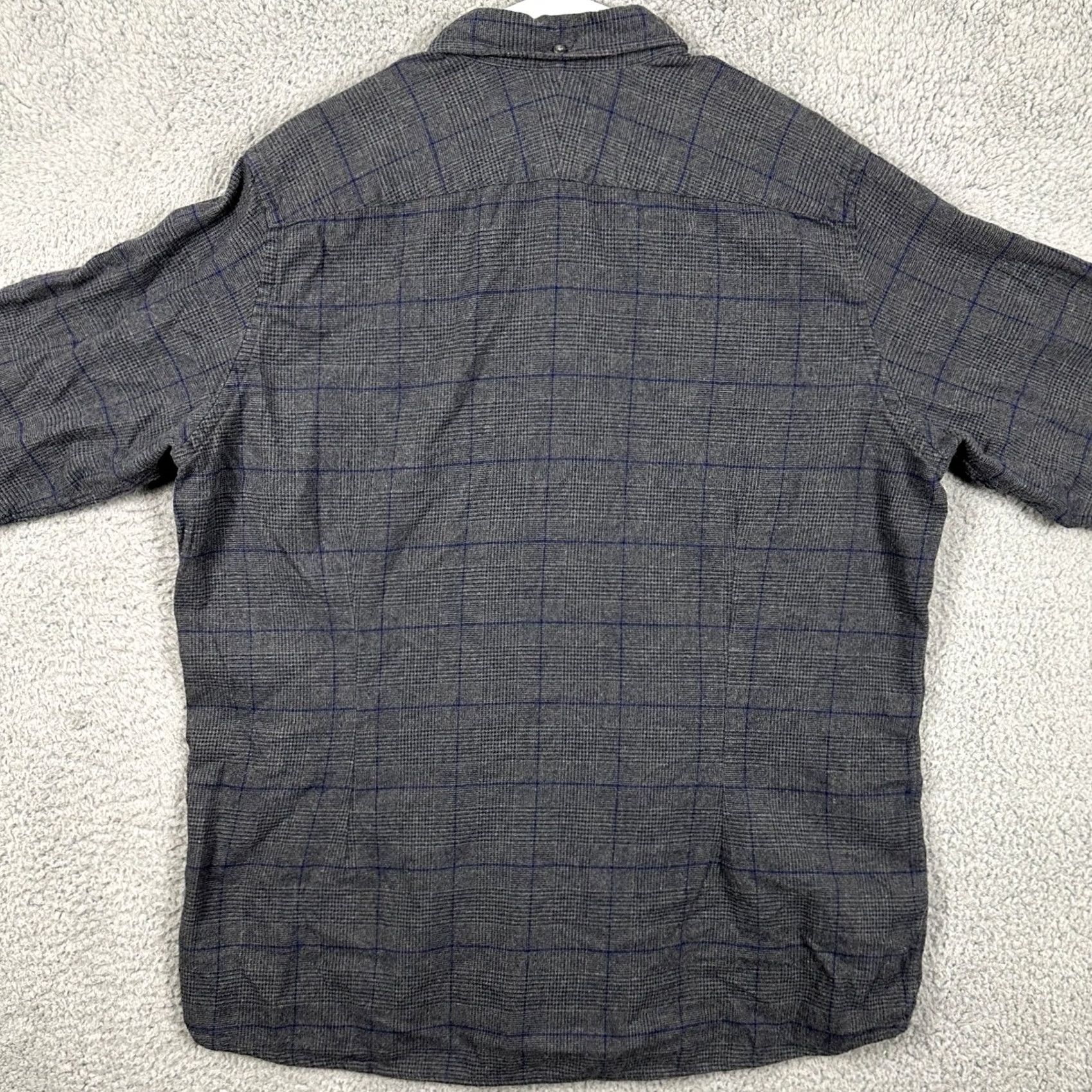 CLOT Prophet Cloth Mens XL Flannel Shirt Long Sleeve Gray Blue Glenn Plaid Pocket Size US XL / EU 56 / 4 - 2 Thumbnail