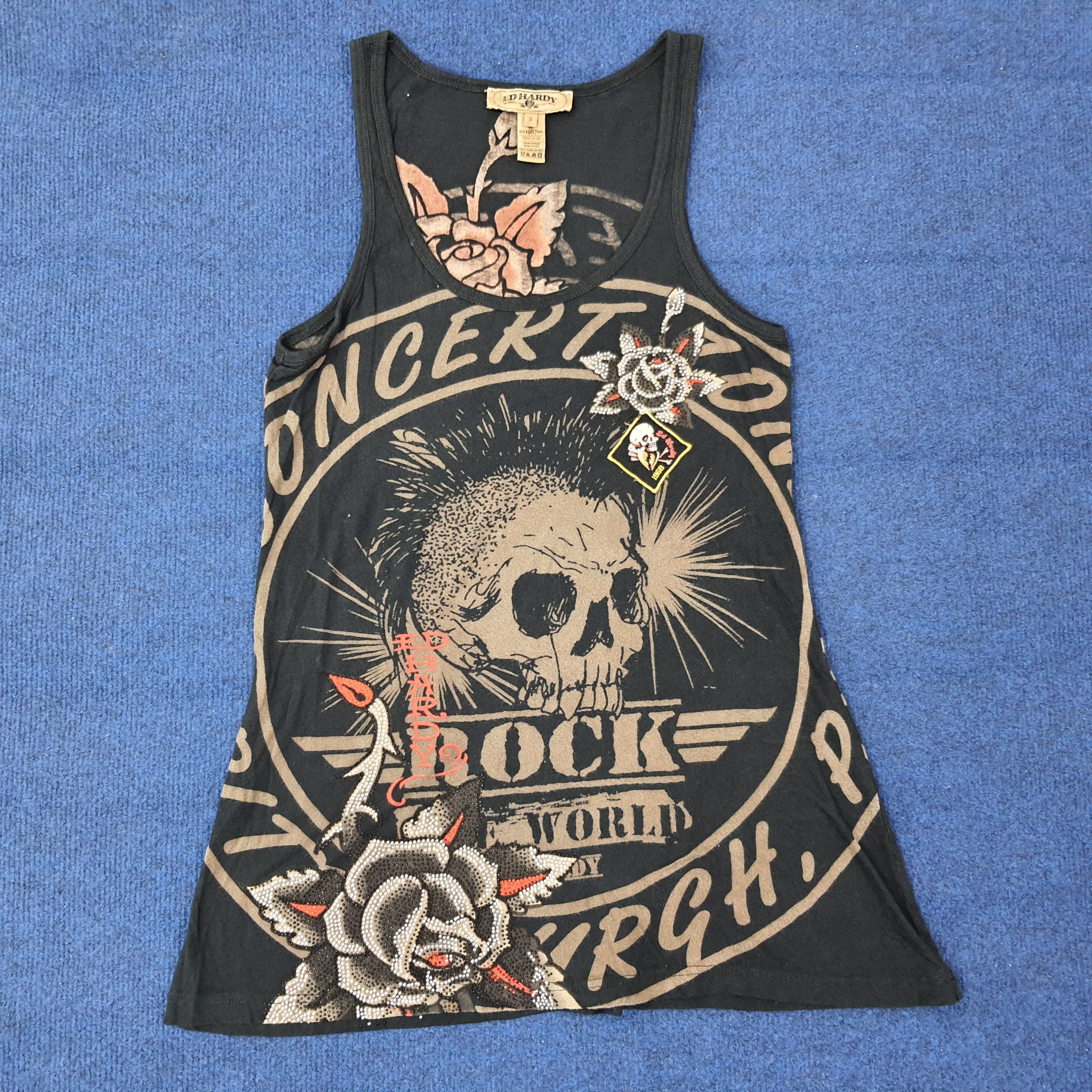 Ed Hardy Vintage Ed Hardy rock the World Sleeveless Tank Top C249N27 Size US S / EU 44-46 / 1 - 1 Thumbnail