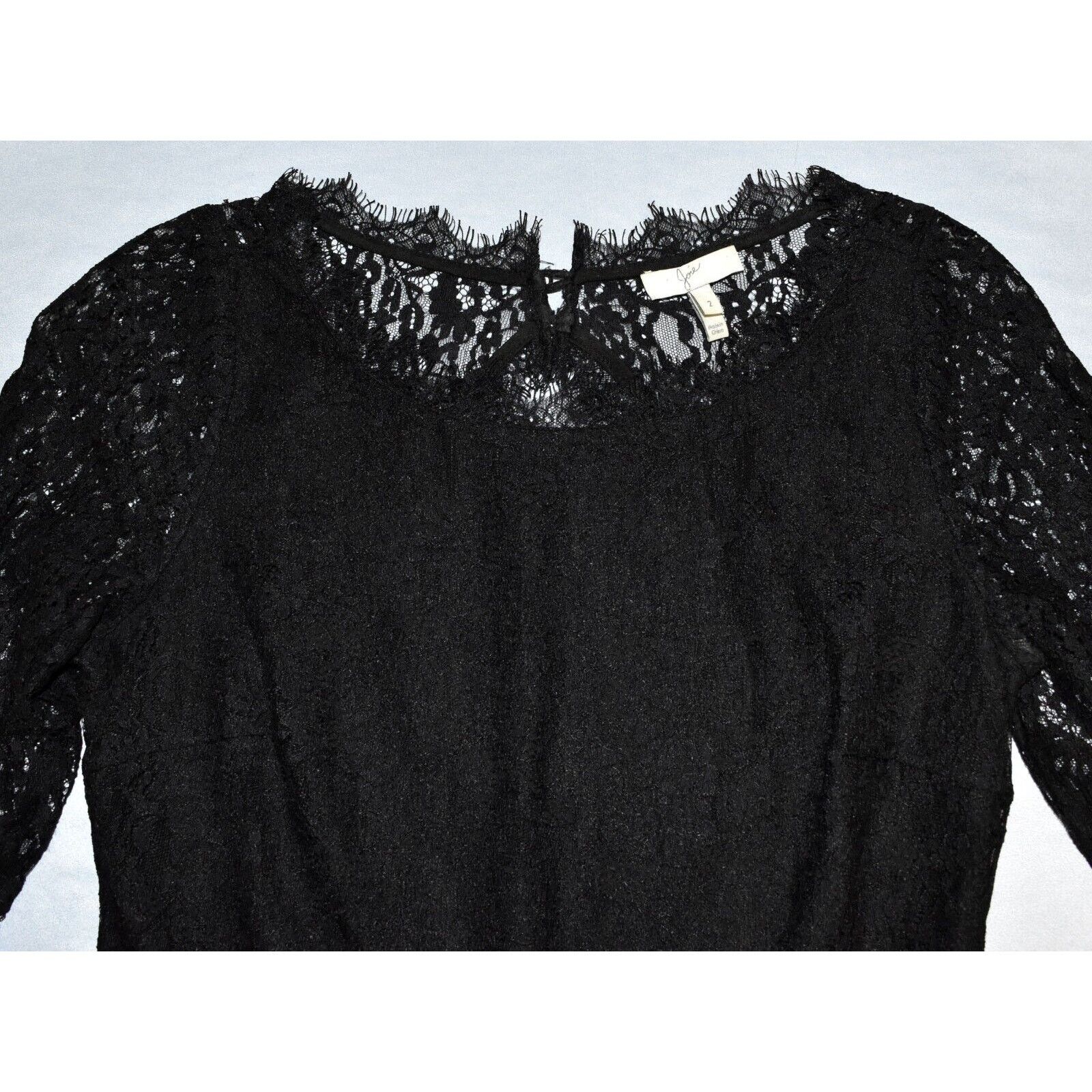 Joie JOIE Nali Black Lace Long Sleeve Jumpsuit Romper Size 2 Size 26" / US 2 / IT 38 - 7 Thumbnail