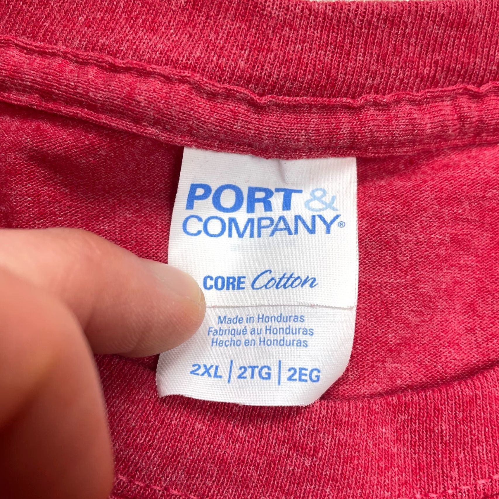 Port & Company Port & Company Core Cotton Shirt Adult 2XL Red Logo Mens Tee Size US XXL / EU 58 / 5 - 4 Thumbnail