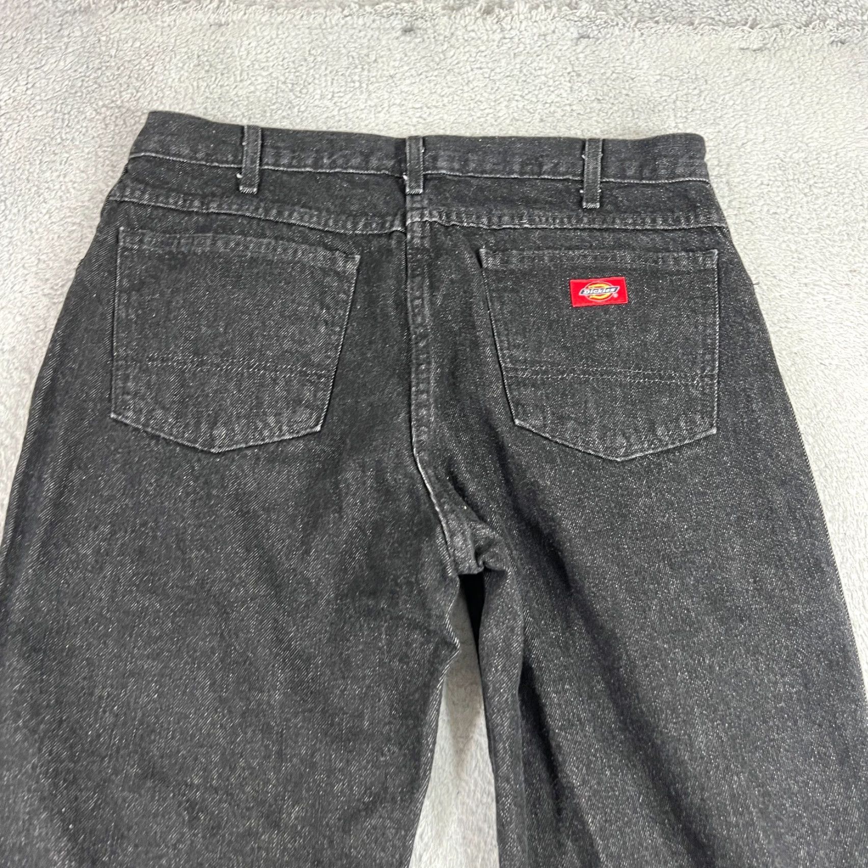 Dickies VINTAGE Dickies Jeans Mens 34x30 Regular Black Denim 5-Pocket Straight Fit Jeans 36x30 Inseam 30in Waist 36in Medium Rise Western Work Pants Mens Size US 34 / EU 50 - 7 Thumbnail