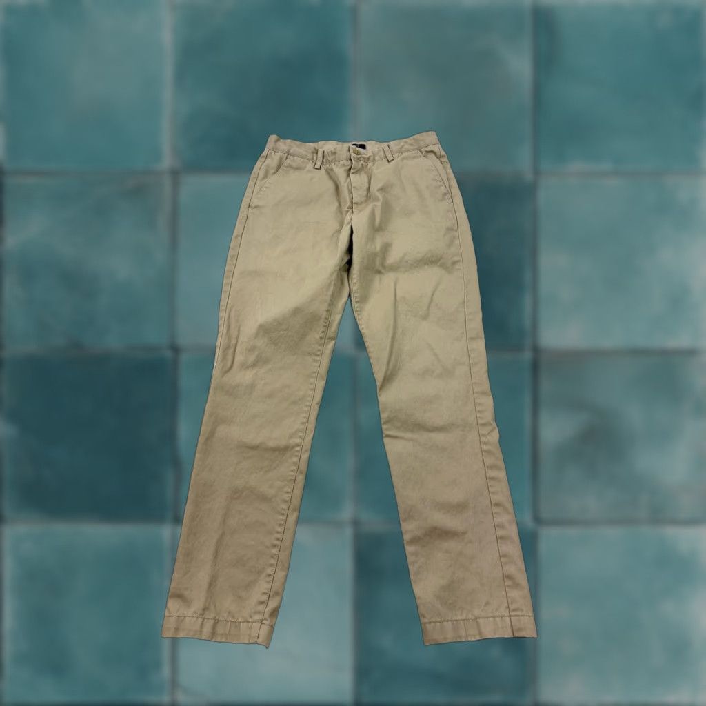 Gant GANT Chino Pants Men's 30x34 Khaki Soho Low Waist Narrow Fit Cotton Casual Slim Front Zip Pockets Logo Beige 30 34 Mens Size US 30 / EU 46 - 1 Thumbnail