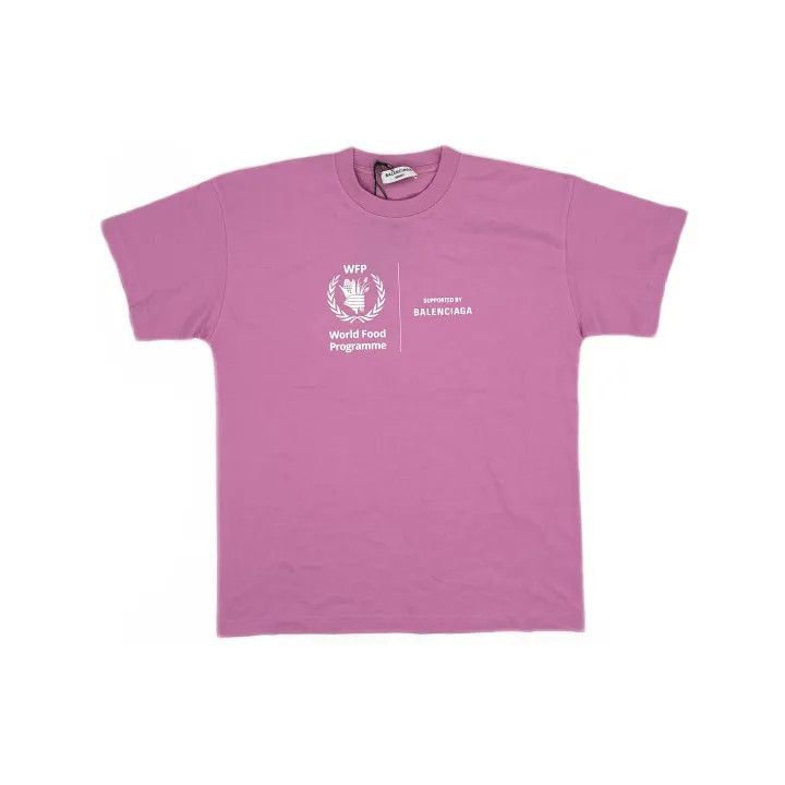 Balenciaga Balenciaga Pink Logo Print Short Sleeve T-shirt 0079-2507 Size M / US 6-8 / IT 42-44 - 2 Thumbnail