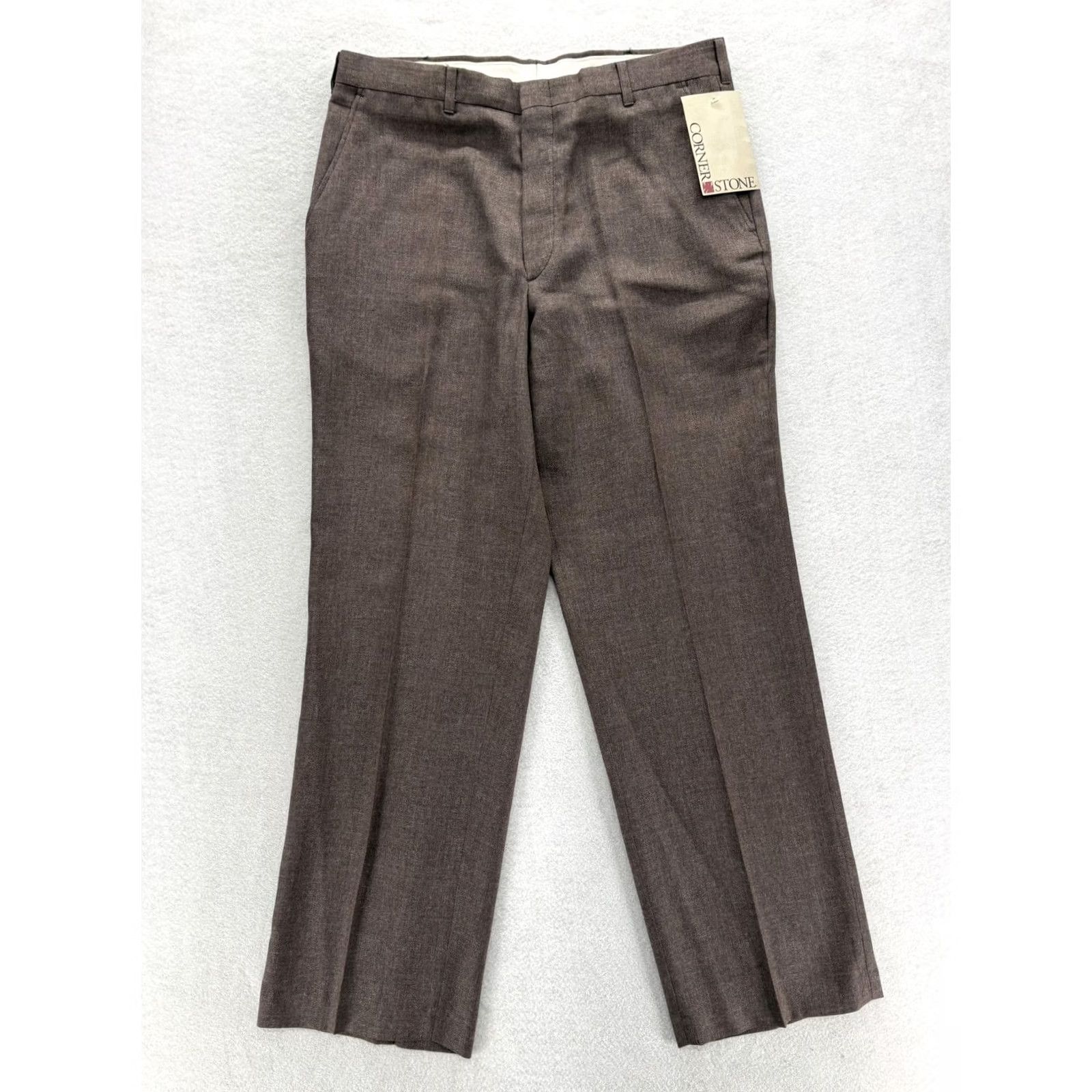 Vintage VINTAGE Cornerstone Dress Pants Mens 34x30 Brown Regular Fit Microfiber USA Workwear VTG Size US 34 / EU 50 - 2 Thumbnail