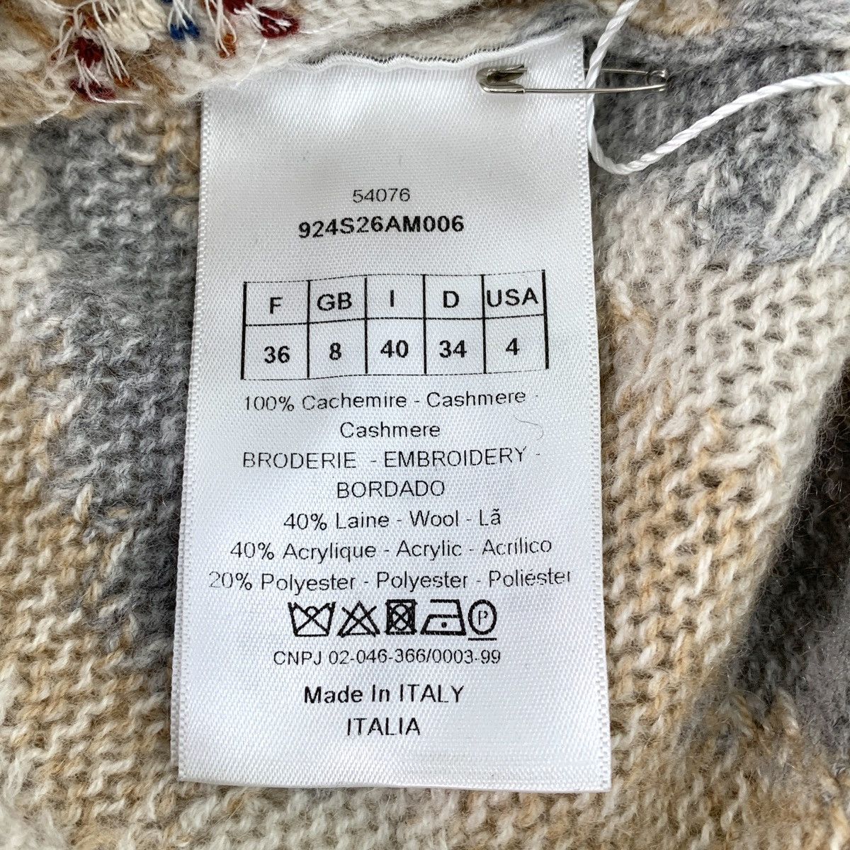 Dior Christian Dior Cashmere Long Sleeve Knit Sweater K26WX Size XS / US 0-2 / IT 36-38 - 7 Thumbnail