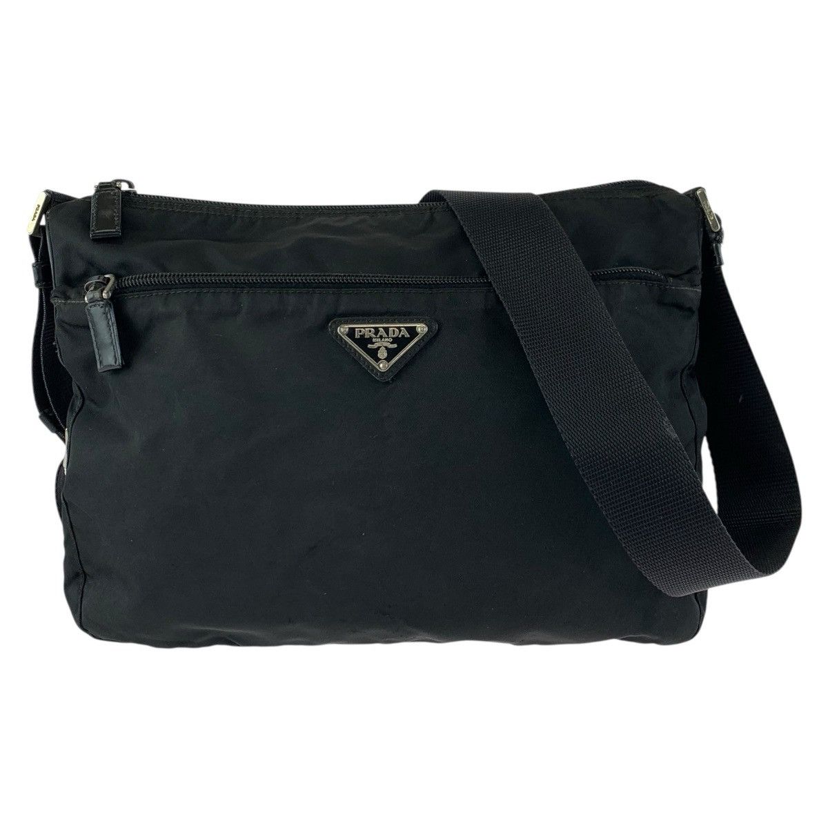 Prada Prada Tessuto Nylon Shoulder Bag Textile Shoulder Bag Duty Free For Usa in Black, Women's