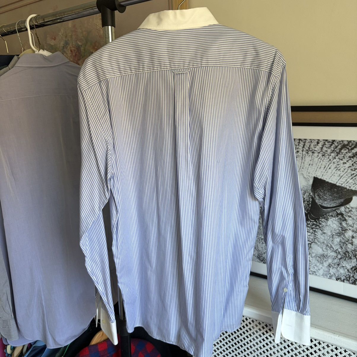 Maison Kitsune Maison Kitsuné Blue Stripe Shirt Contrast Collar & Cuffs Size US S / EU 44-46 / 1 - 2 Thumbnail