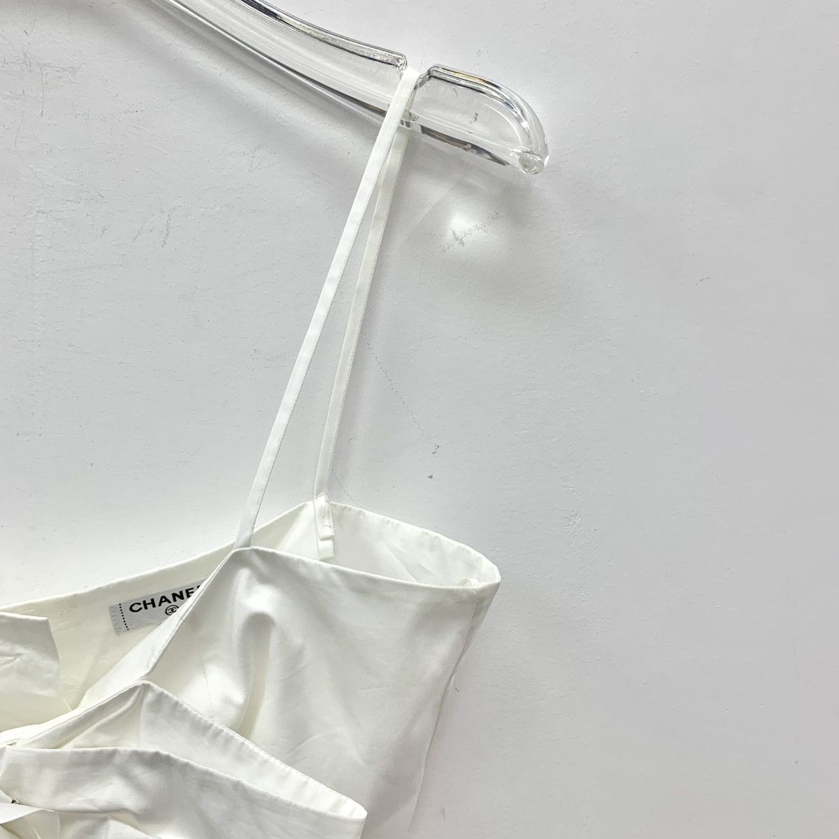 Chanel Chanel 20C White Cotton Bow Camellia Bandeau Camisole K26WX Size S / US 4 / IT 40 - 3 Thumbnail