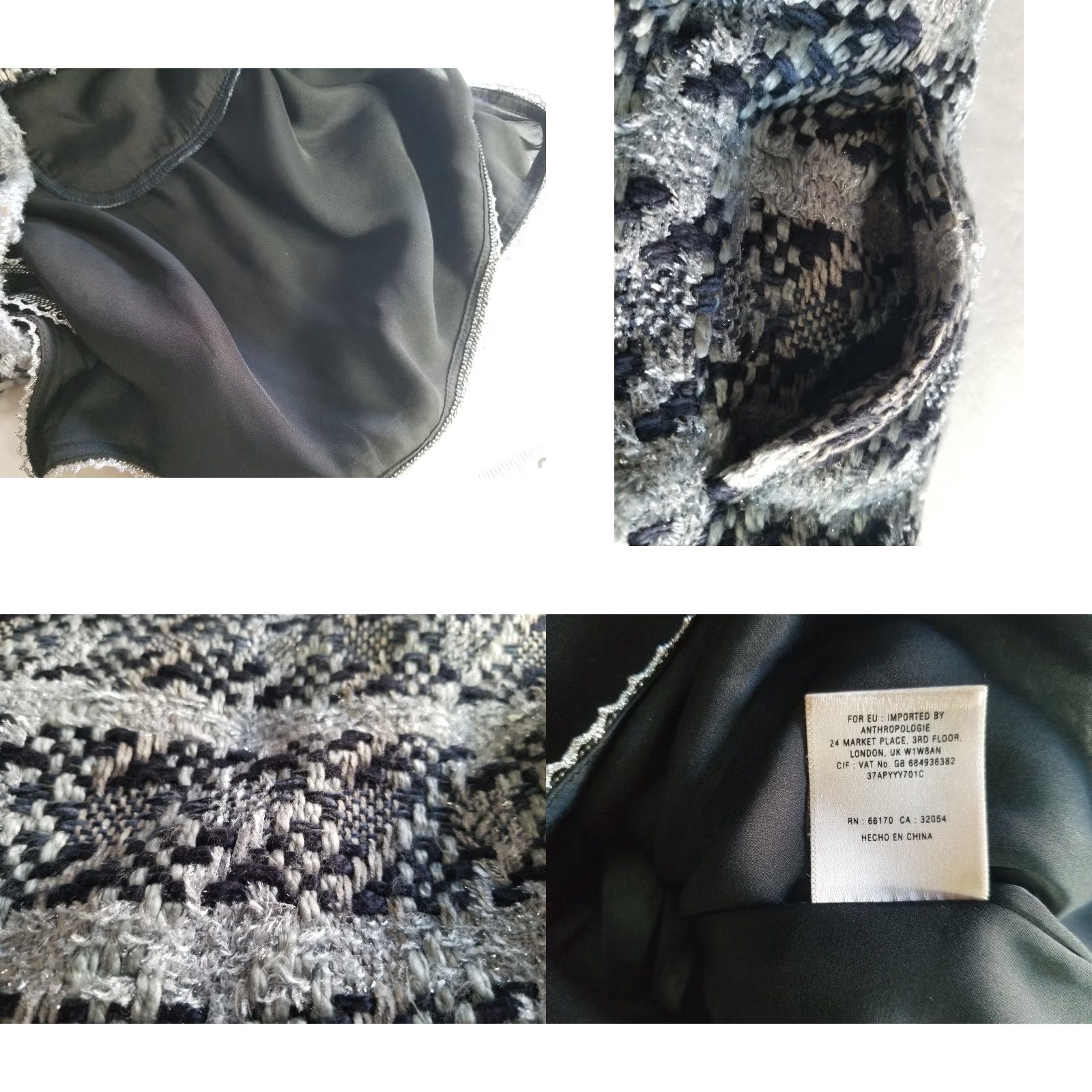 Anthropologie Moulinette Soeurs Midi Dress Knitted Polyester Sheath Sleeveless Size 6 Black Blue Multicolor Womens Size M / US 6-8 / IT 42-44 - 8 Thumbnail