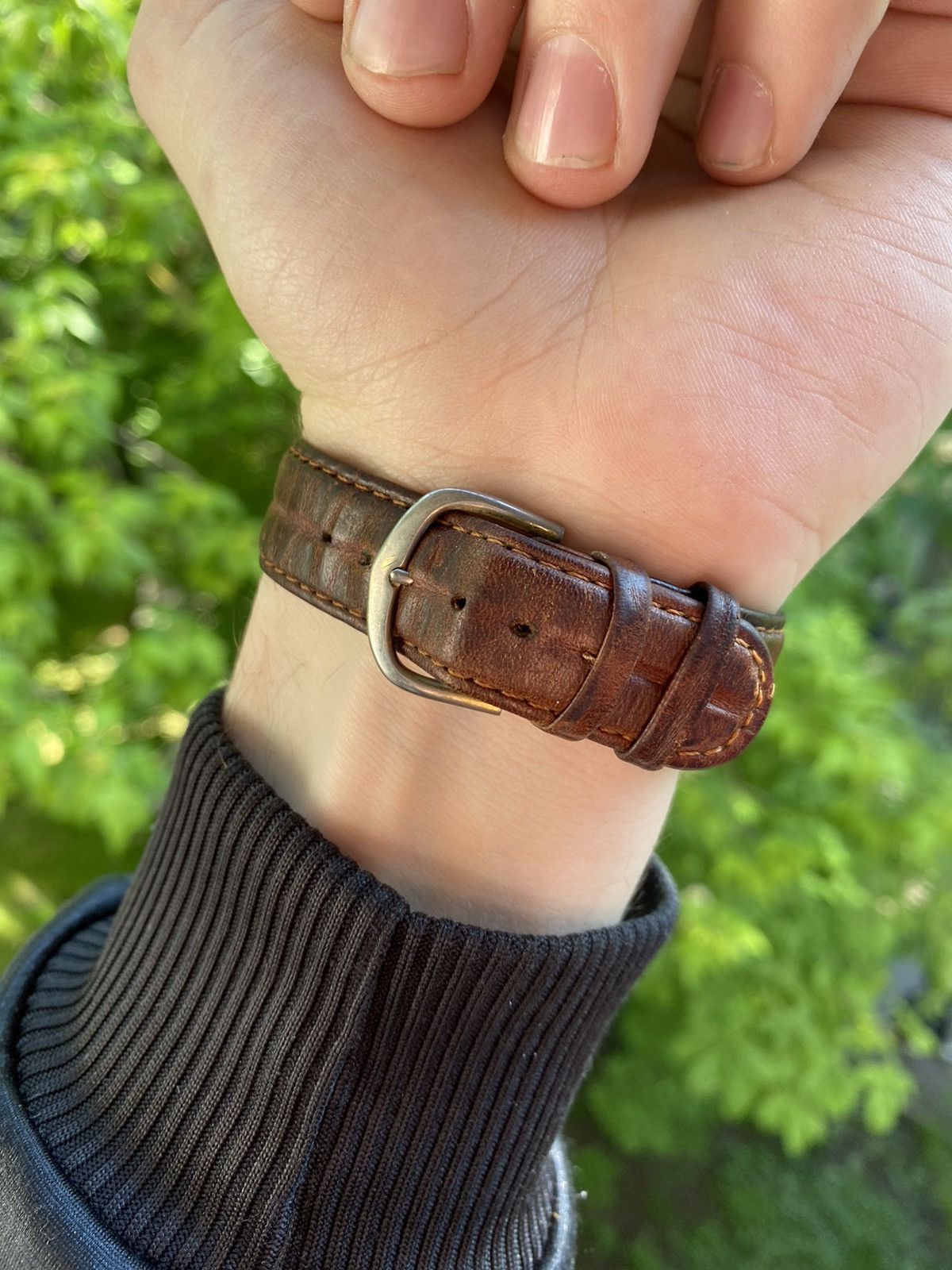 Jewelry × Vintage Stylish Watch Rhinestone Leather Strap Vintage Size ONE SIZE - 4 Thumbnail