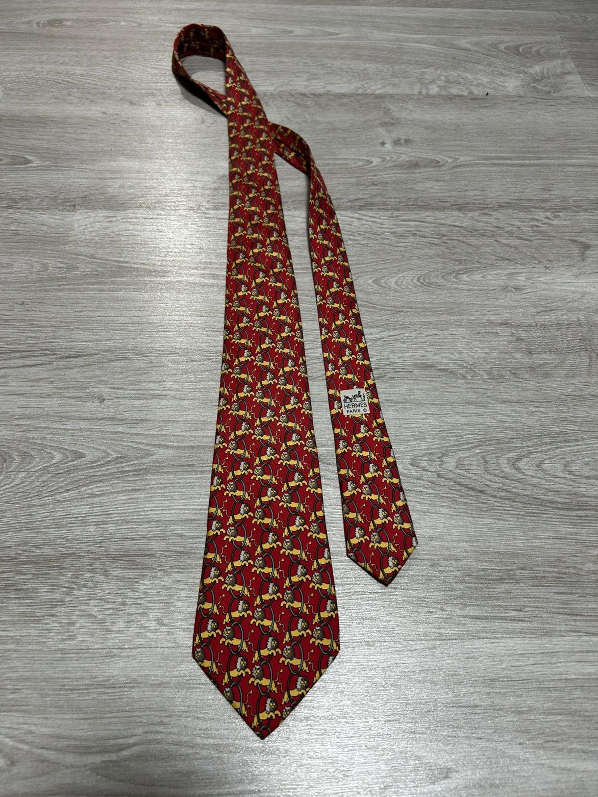 Hermes Hermes Tie Silk Tiger Animal France Size ONE SIZE - 1 Thumbnail