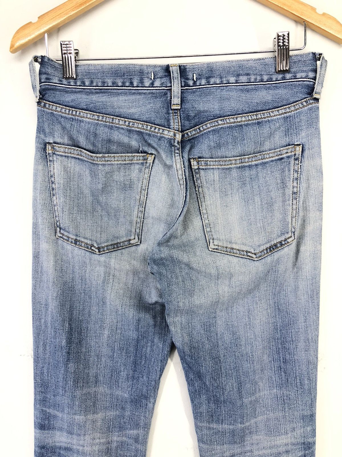 Japanese Brand Red Card Anniversary 25th Distressed Faded Blue Jeans Size US 28 / EU 44 - 15 Thumbnail