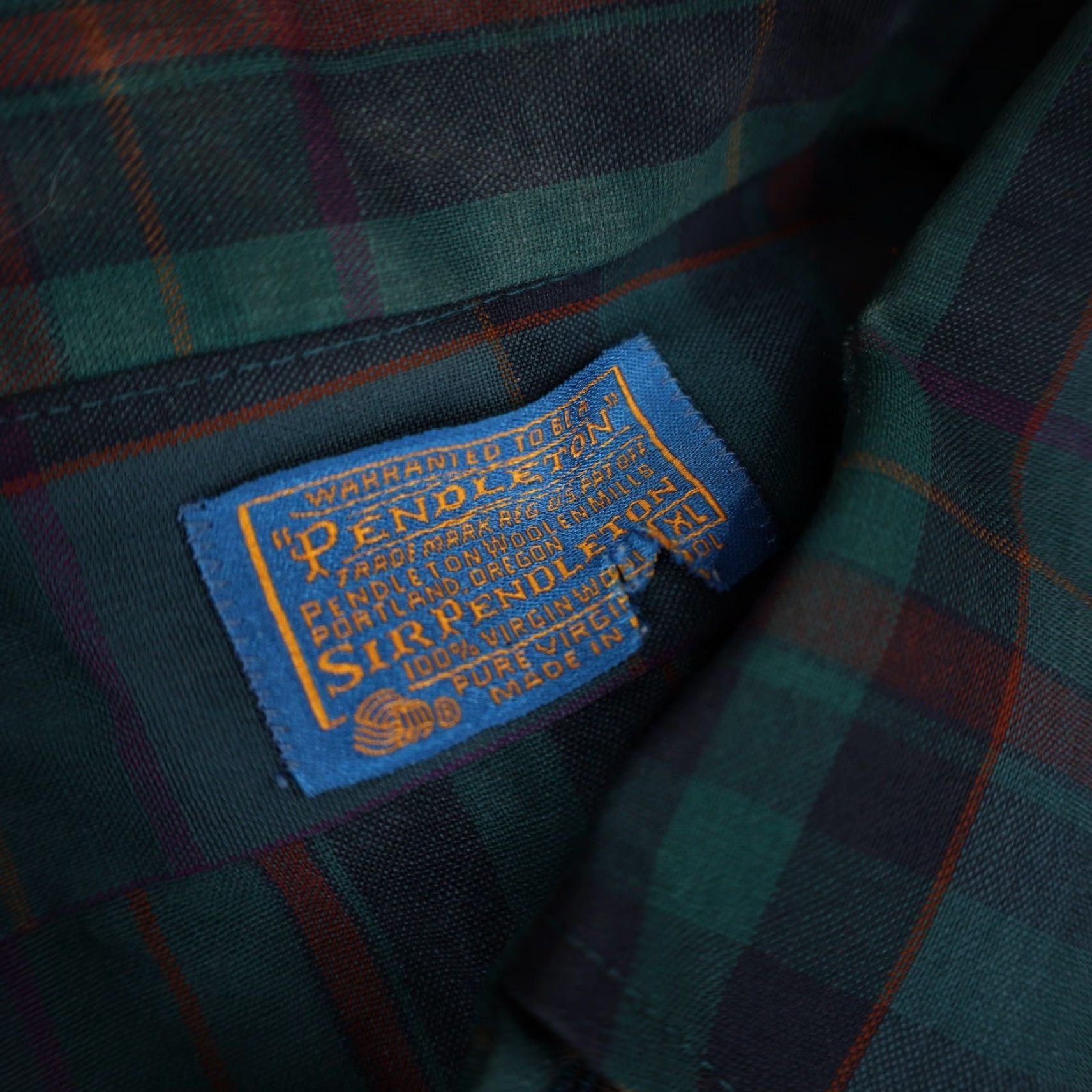Pendleton VINTAGE Pendleton Sir Pendleton Fine Wool Dress Shirt Shirt XL Green Mens Size 46R - 6 Thumbnail