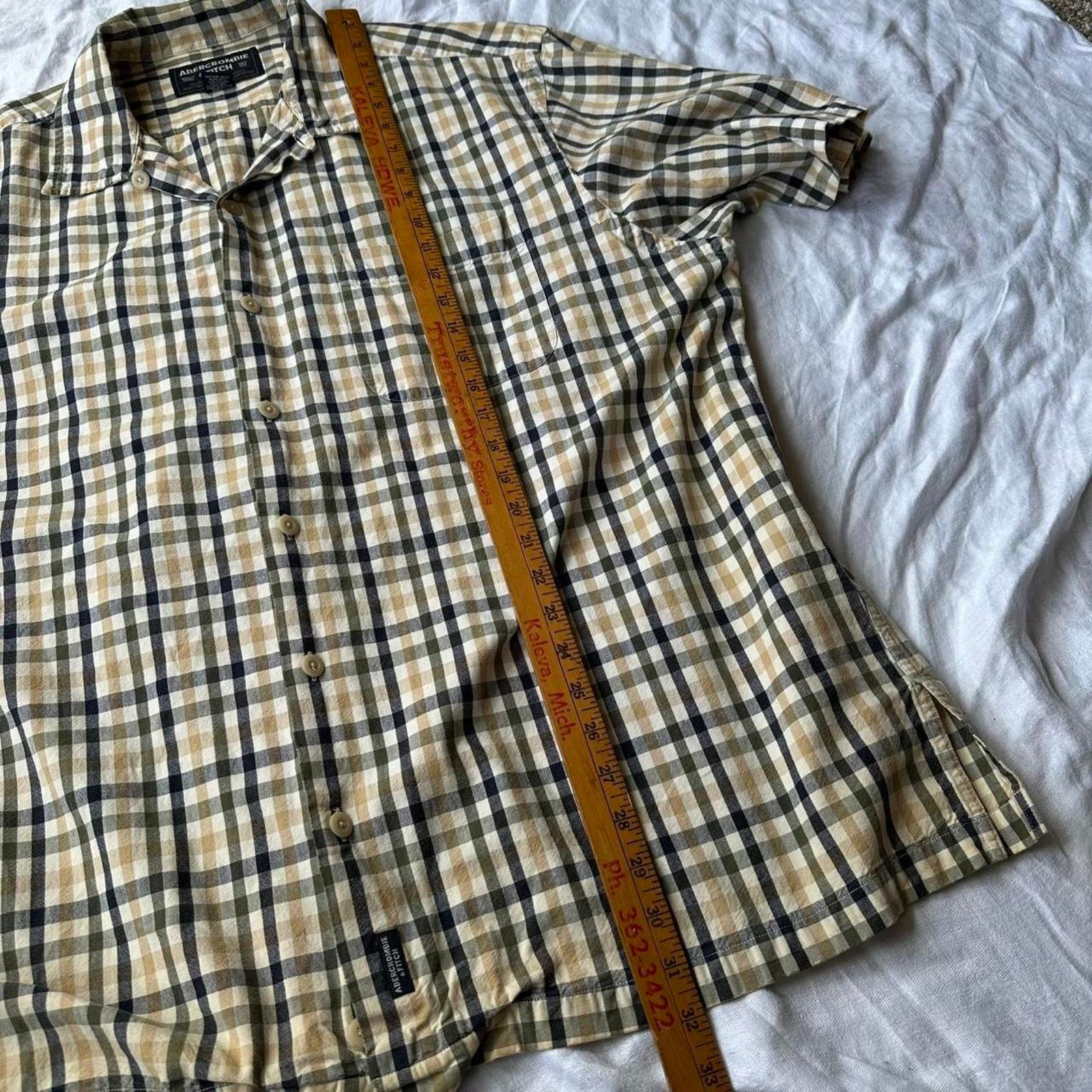 Abercrombie & Fitch × Vintage Vintage 00s Abercrombie & Fitch Plaid Button Up Short Sleeve Size US XL / EU 56 / 4 - 6 Thumbnail