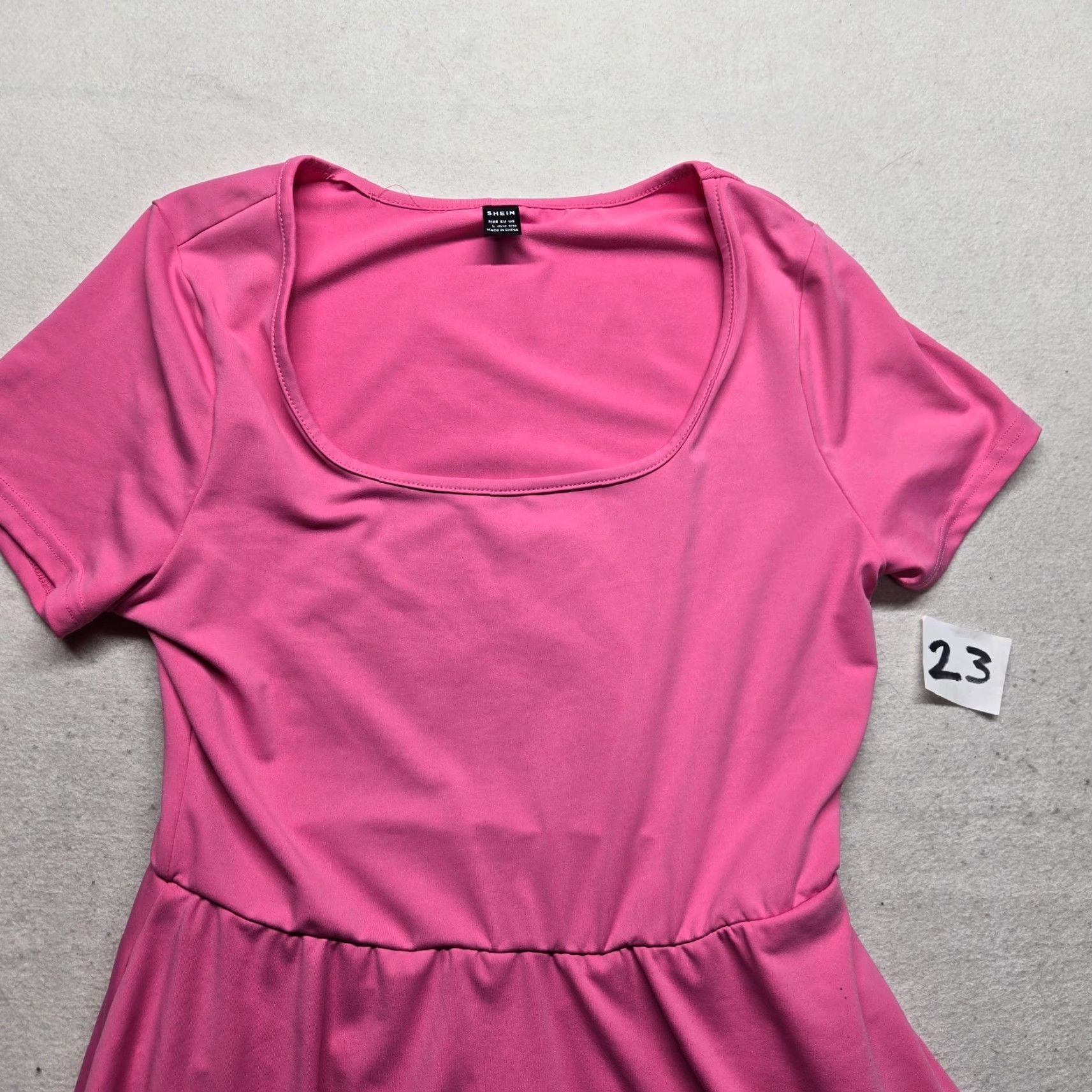 Shein SHEIN Solid Pink Short Sleeve Dress Women's L Large Size 36" / US 14 / IT 50 - 2 Thumbnail