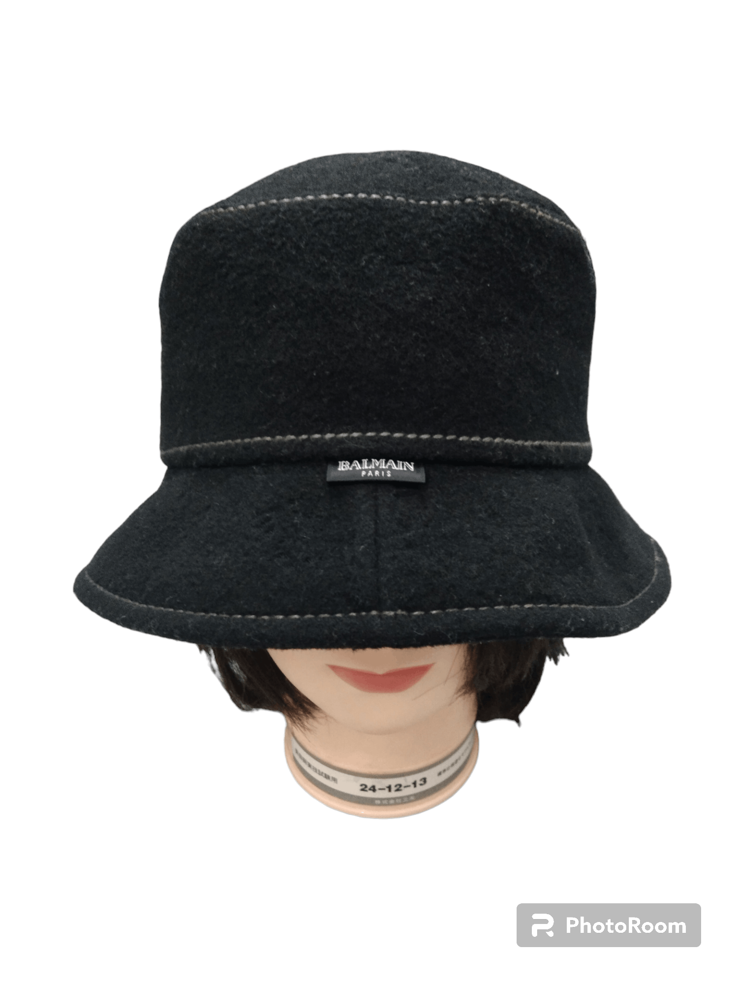 BALMAIN PARIS WOOL BLACK HAT