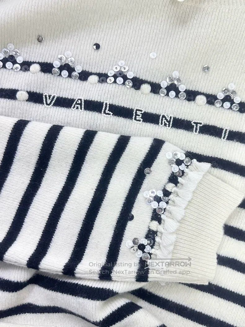 Valentino Valentino Beaded monogram striped knit Size S / US 4 / IT 40 - 3 Thumbnail
