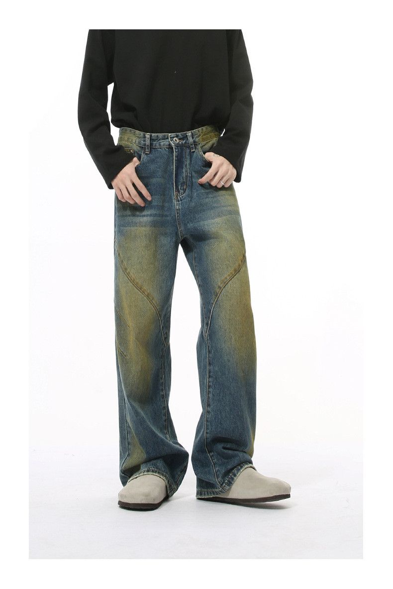 Japanese Brand × Jean Japanese style dyed distressed gradient straight loose jeans Size US 32 / EU 48 - 2 Thumbnail