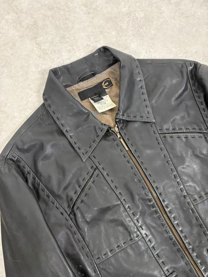 Just Cavalli SS2007 Cavalli Black Imperial Leather Jacket Size US M / EU 48-50 / 2 - 5 Thumbnail