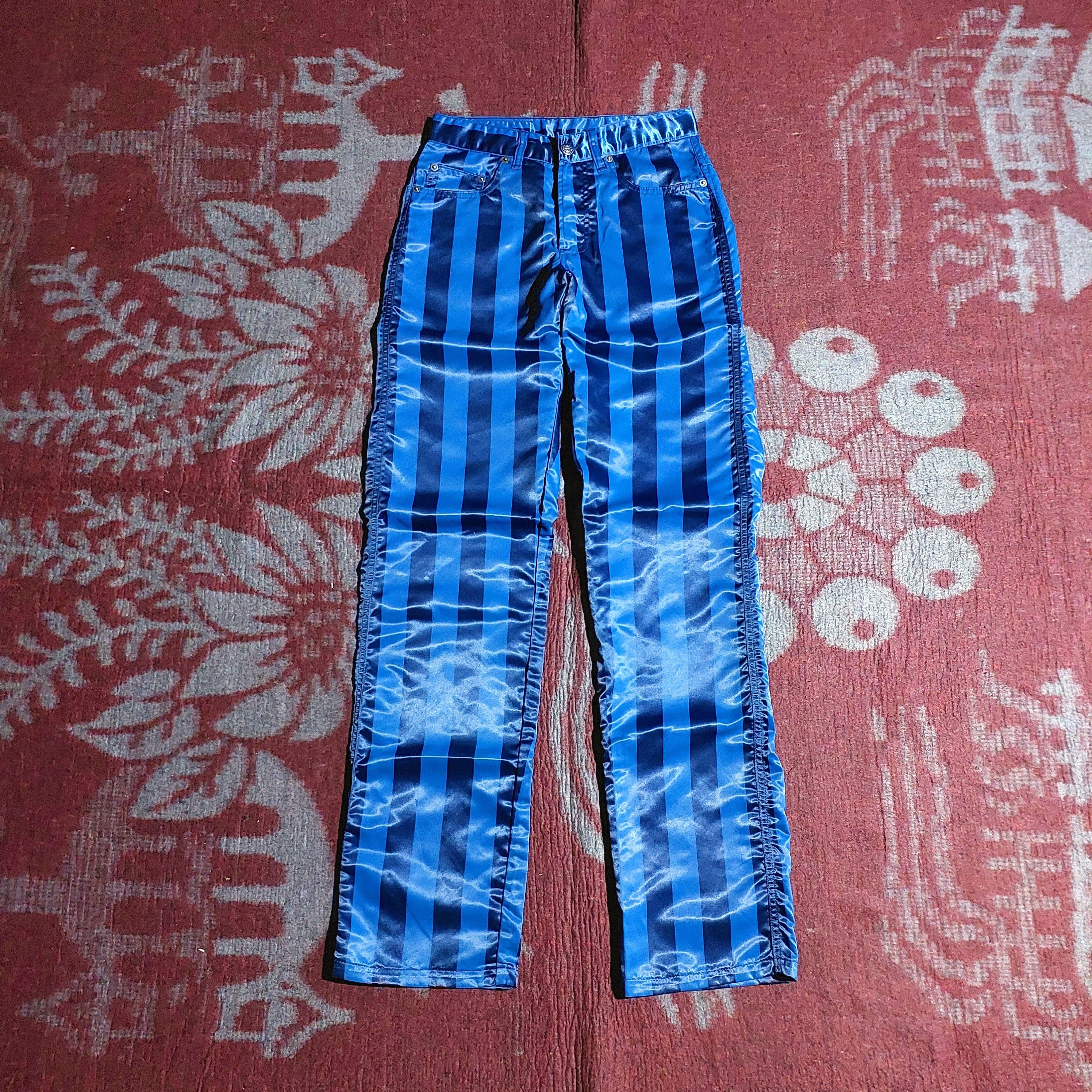 Dexter Wong 90's Dexter Wong UK blue stripe nylon pants Size US 28 / EU 44 - 1 Thumbnail