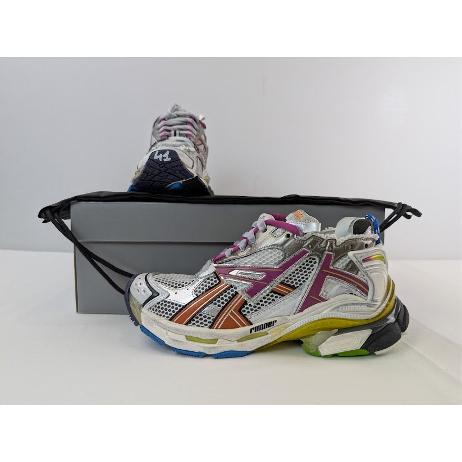 Balenciaga o1rshd1 Runner Sneakers in Multicolor / Mesh / Rubber Size US 13 / EU 46 - 21 Thumbnail