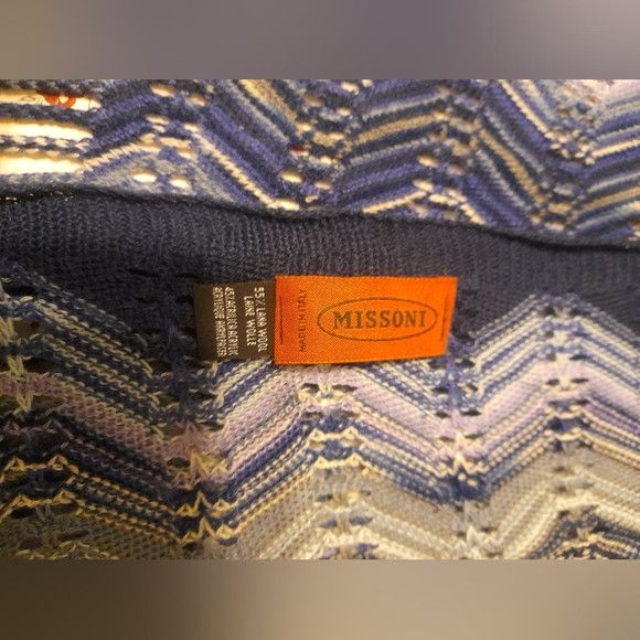 Missoni Missoni - Aztec Wave Zig Zag Long Fringe Scarf Size ONE SIZE - 5 Thumbnail