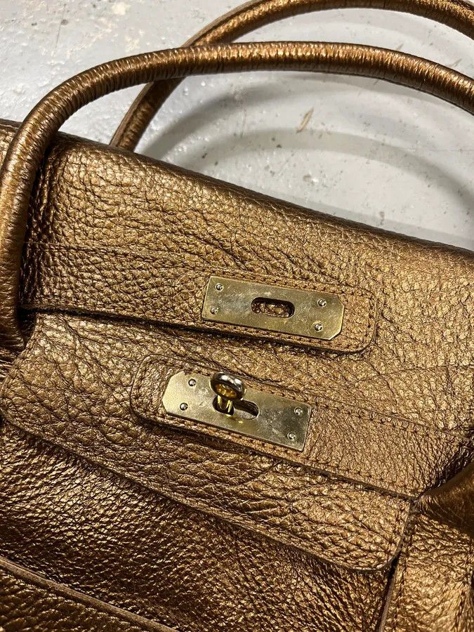 Vintage Massimo Rebecchi Strapes Bronze Gold Leather Bag Size ONE SIZE - 4 Thumbnail