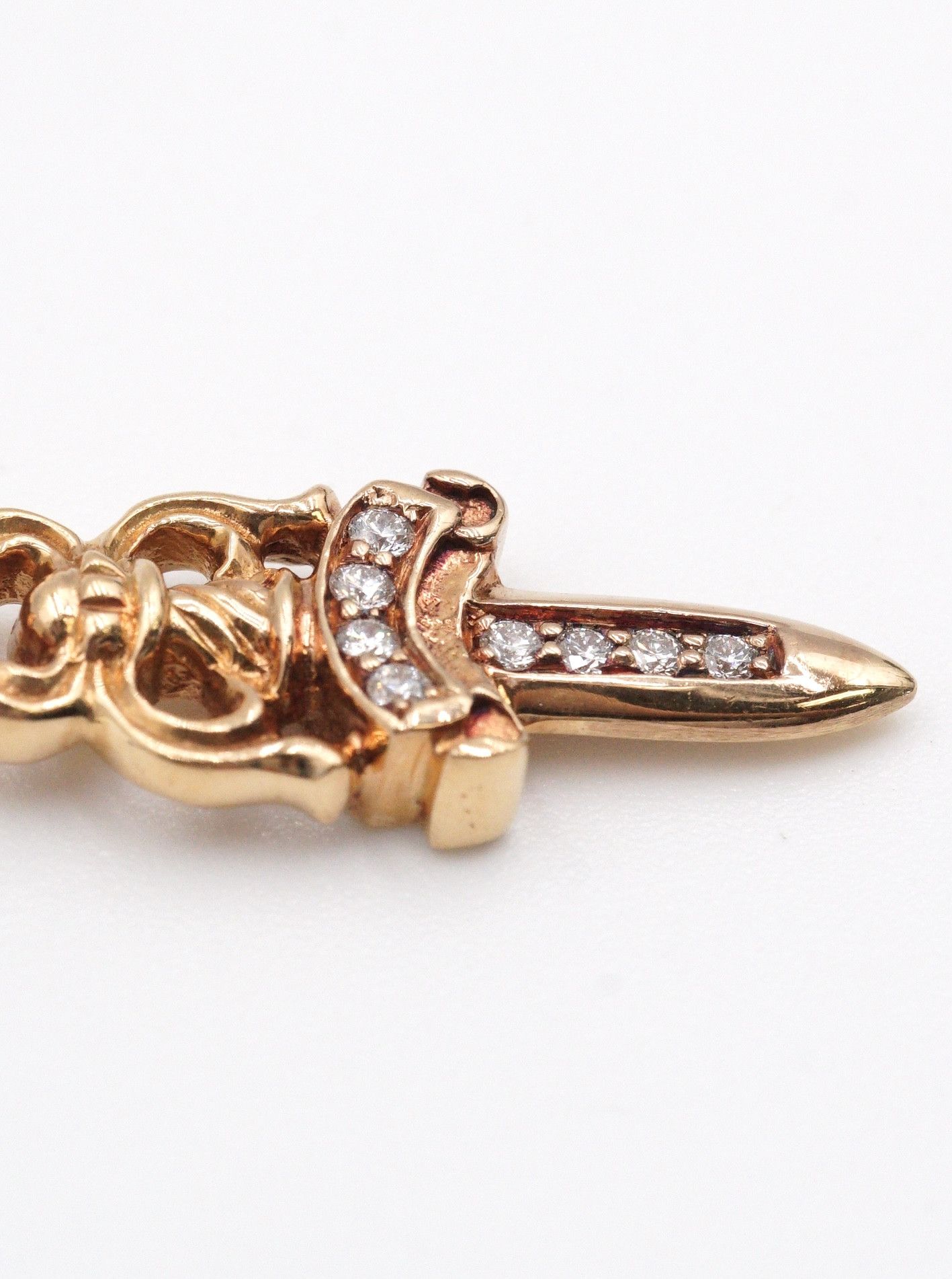 Chrome Hearts Chrome Hearts 22K Gold Dagger with White Diamonds Size ONE SIZE - 4 Thumbnail