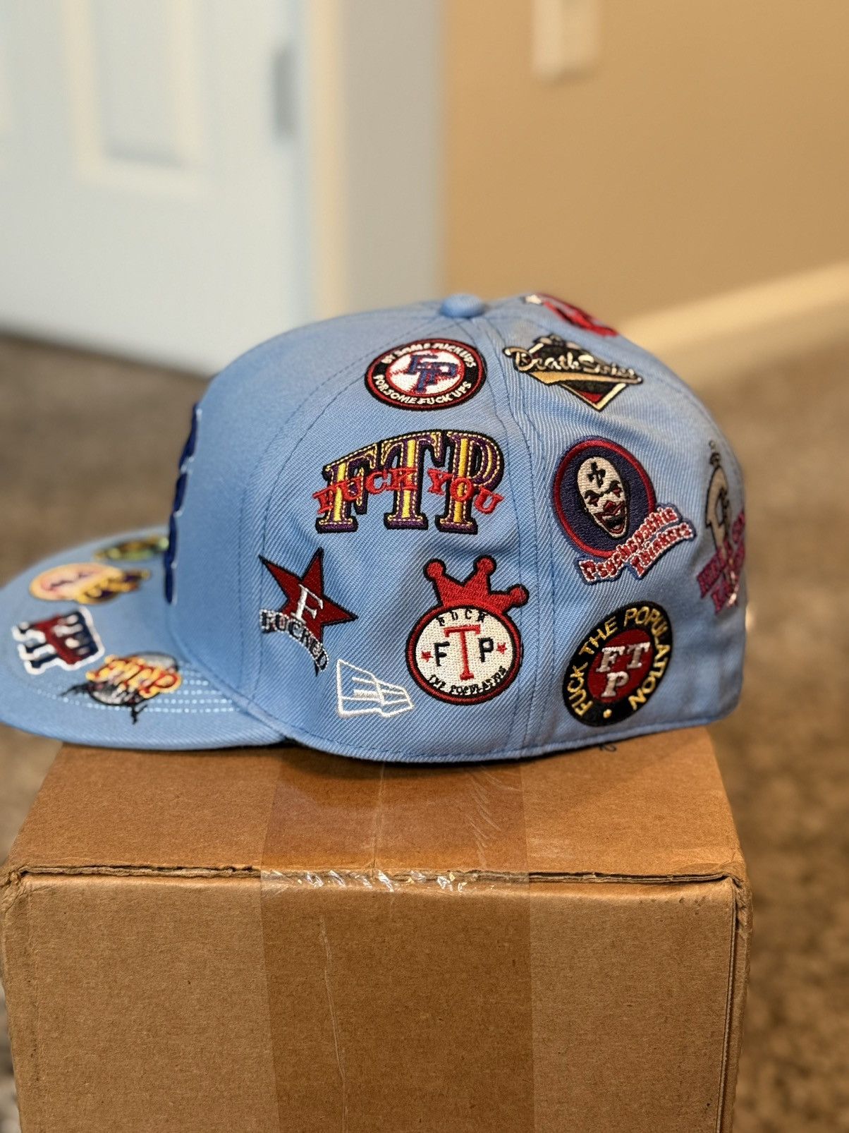 Fuck The Population FTP LEAGUE FITTED HAT BLUE 7 1/2 Size ONE SIZE - 2 Thumbnail